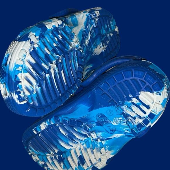 Toddler CROCS Classic Crocband Marbled Blue White Clog Size C8 - Picture 5 of 6